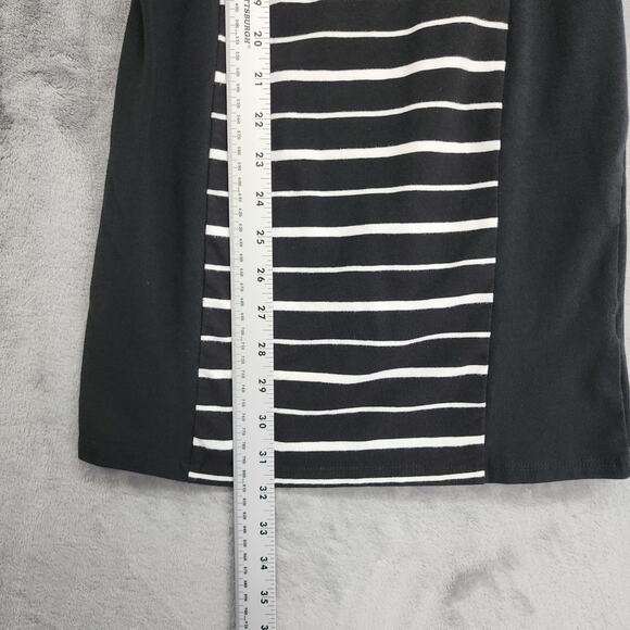 American Eagle Dress Size XS Black White Striped Sleeveless Bodycon Cutout Zip - Picture 8 of 9